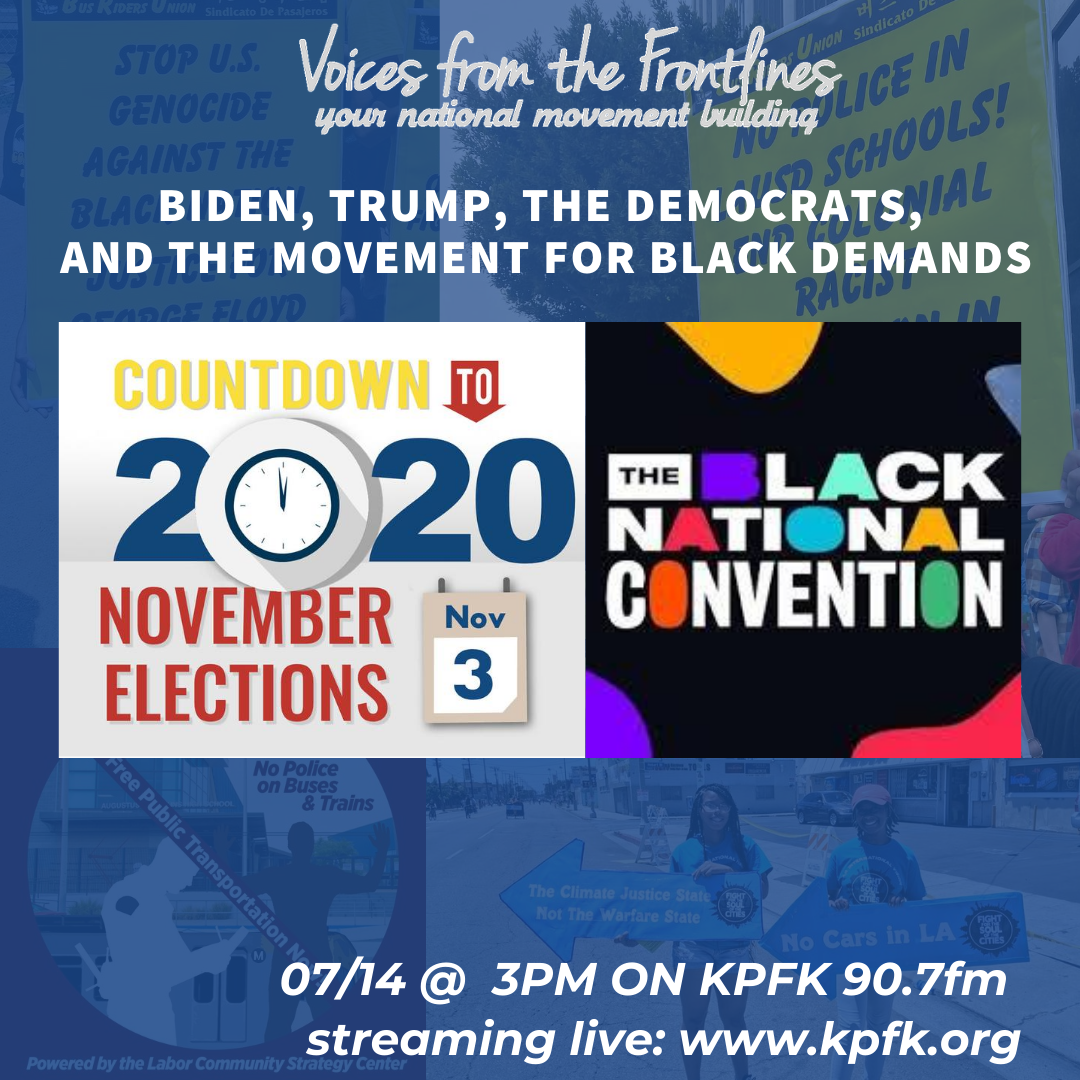 TODAY ON VOICES RADIO: Biden, Trump, the Democrats, and The Movement for Black Demands TODAY ON VOICES RADIO: Biden, Trump, the Democrats, and The Movement for Black Demands