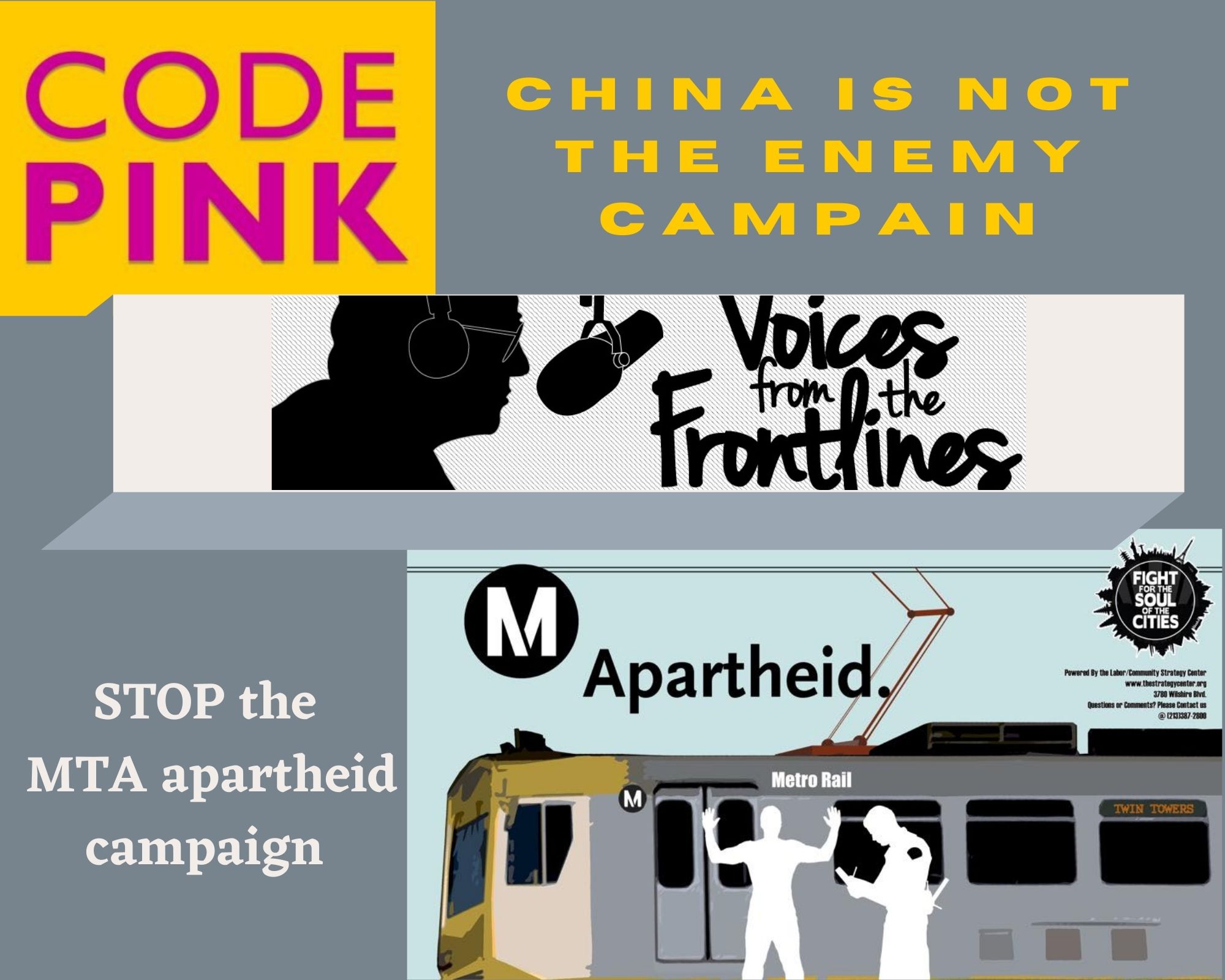 Voices Radio: We speak with Madison Tang on her China is not the Enemy campaign, and Barbara L. Holland of Bus Riders Union. Voices Radio: We speak with Madison Tang on her China is not the Enemy campaign, and Barbara L. Holland of Bus Riders Union.