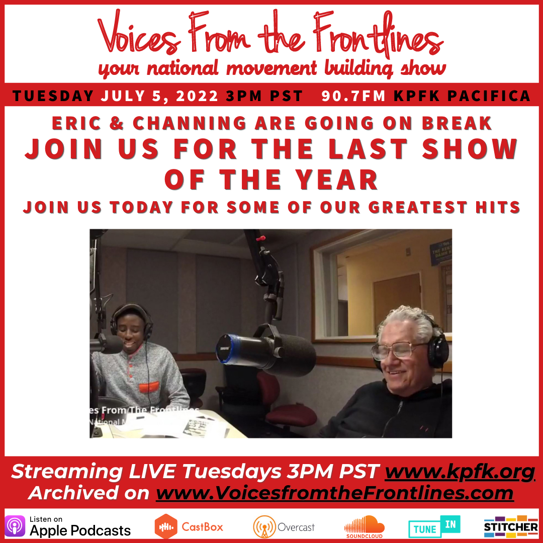 Voices Radio: Channing and Eric are going on break, Join us for a final show of the year Today at 3pm PST Voices Radio: Channing and Eric are going on break, Join us for a final show of the year Today at 3pm PST